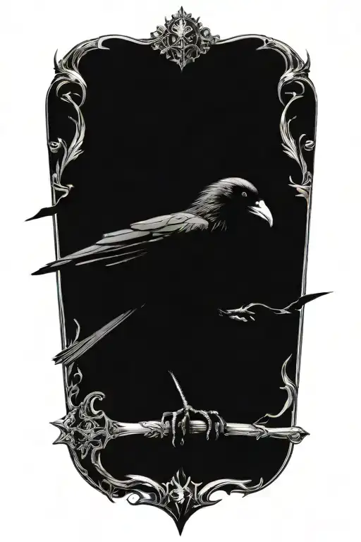 Gothic Raven Holding Dagger