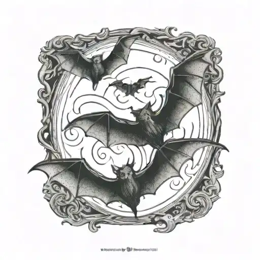 Three Small Creepy Bats Flying Around