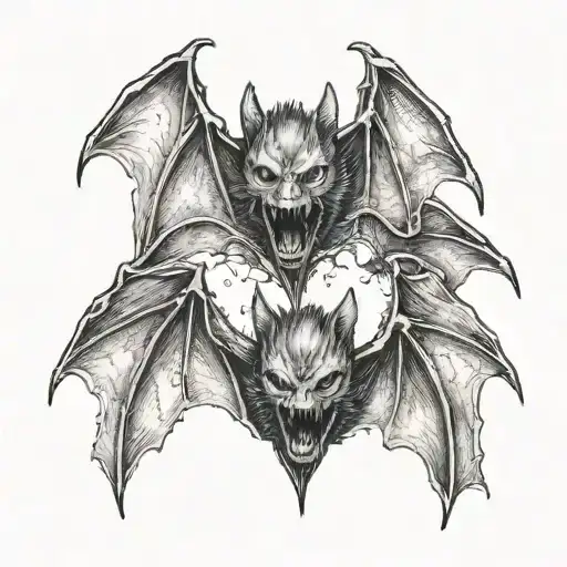 Three Small Creepy Bats