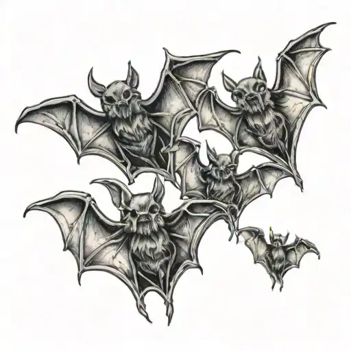 Three Small Creepy Bats