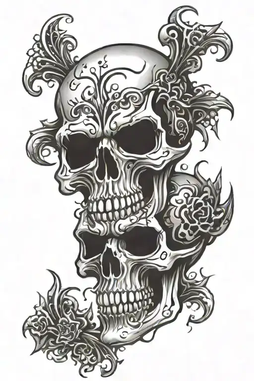 Ed Hardy Style Skull With Tears