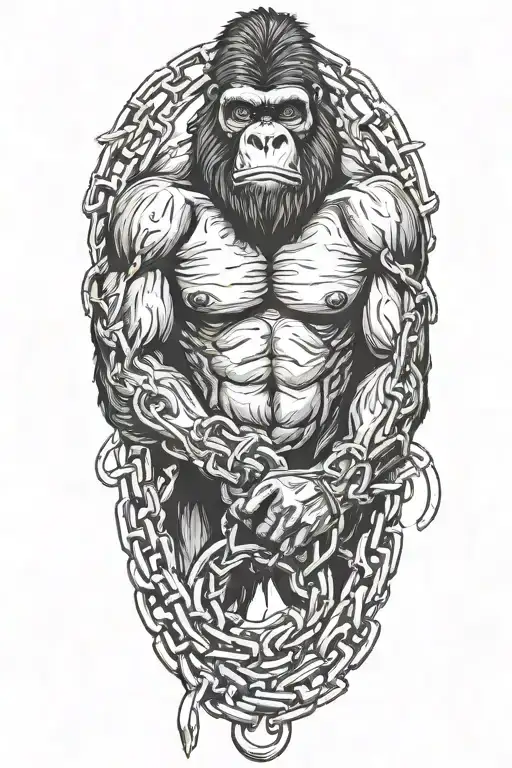 Gorilla Breaking Out Of Chain