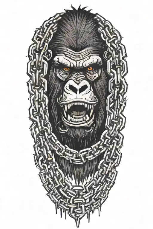 Gorilla Breaking Out Of Chain