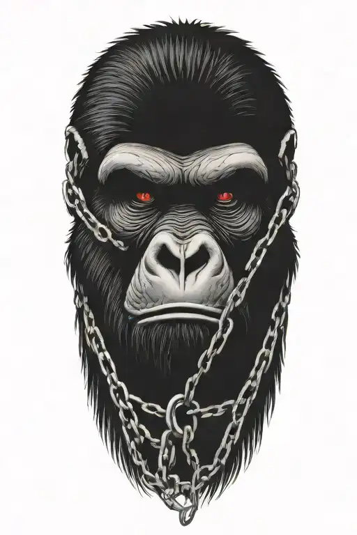 Gorilla Breaking Out Of Chain