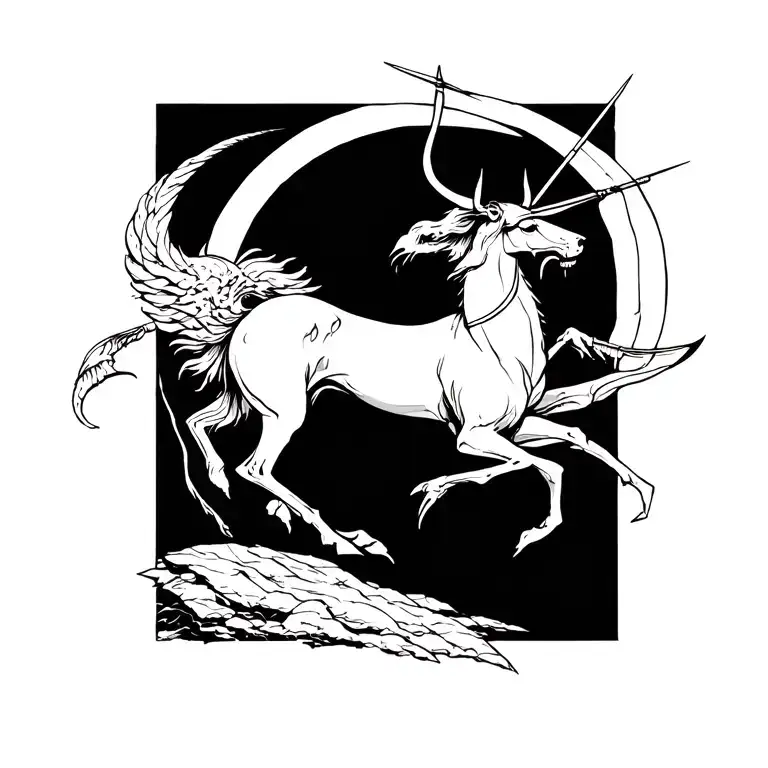 Sagittarius Arch Fine Line With Other Elements