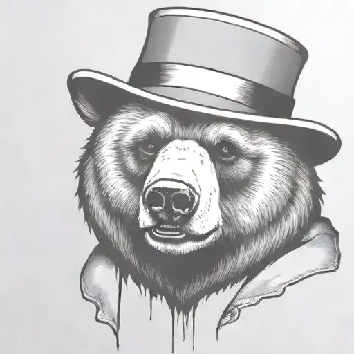 Nerdy Bear Head With Felt Hat