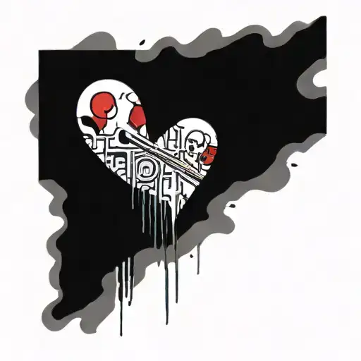 A Tattoo Design Of A Colorful Abstract Art Piece Inspired By The Client's Love For Art And Games