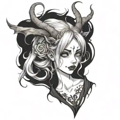 Devil Evil Possessed Girl Beautiful Anime