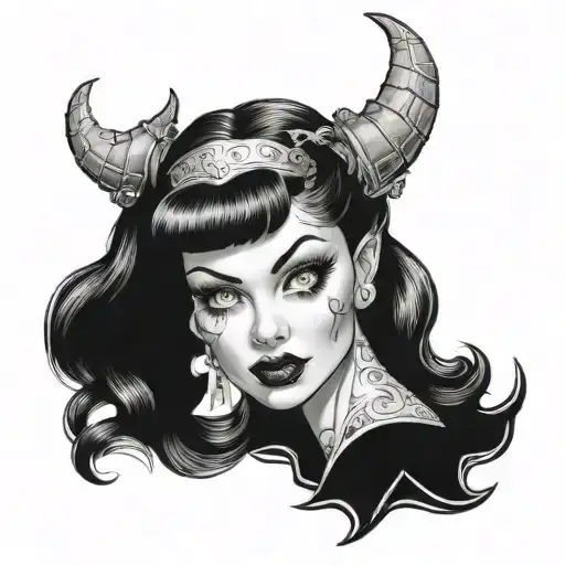 Pinup Girl Goth Demonic