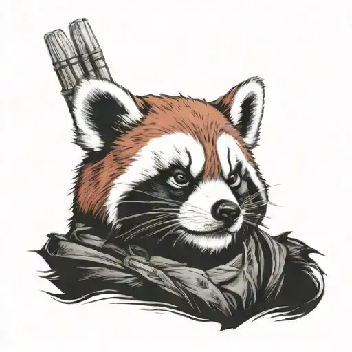 Red Panda Wearing Jason Mask