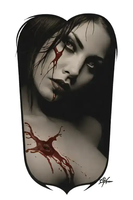 Sexy Nude Evil Woman Bleeding From Eyes