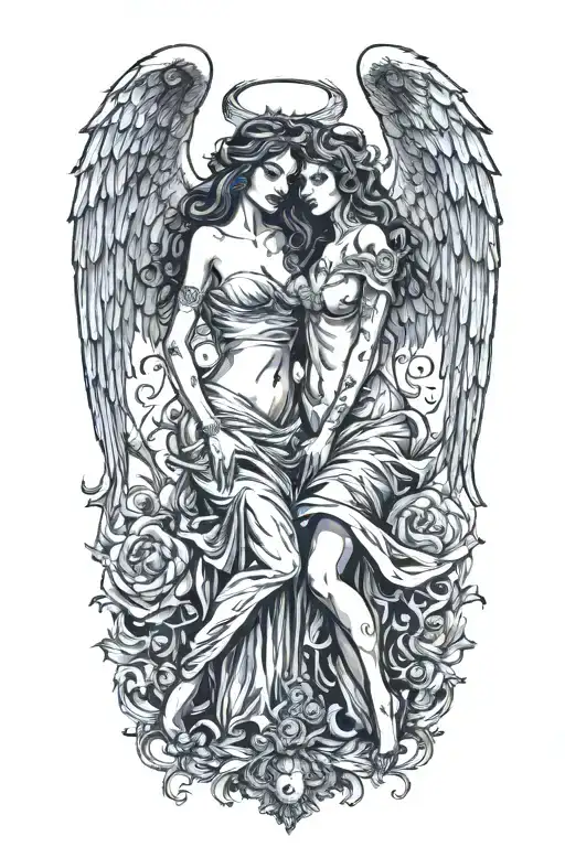 Sexy Angel And Sexy Devil Woman