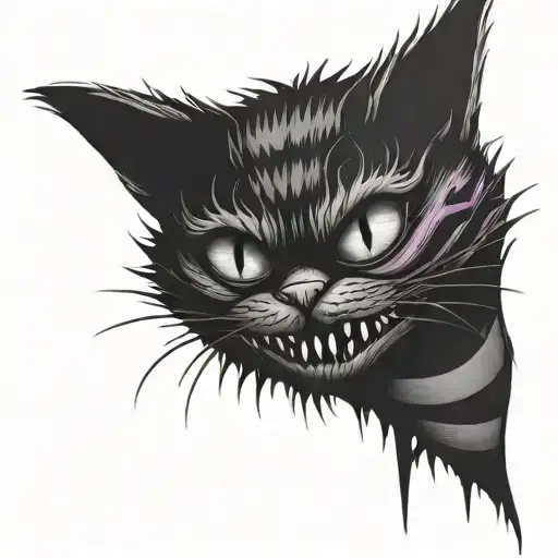 Dark Spooky Spiked Cheshire Cat Simple