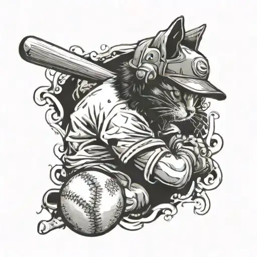 Cat Baseball Player