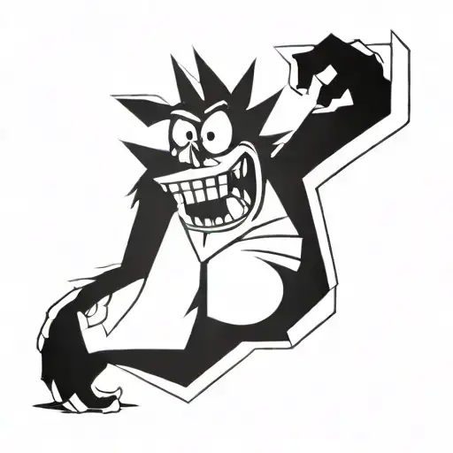 Crash Bandicoot Full Body With A Scary Face