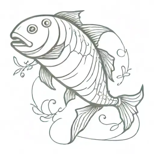 Carp Fish With A Joint With Weed