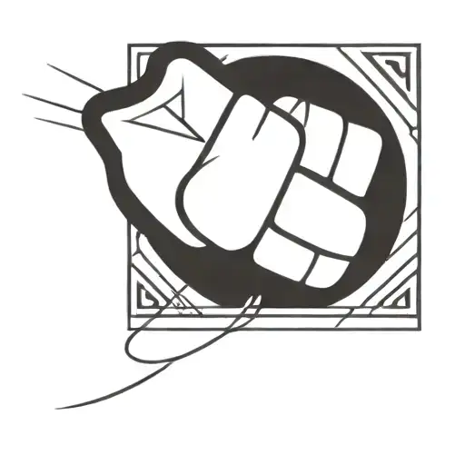 Geometric Tiger Head Boxing Gloves And Celestial Lines