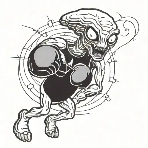 Alien With Boxing Gloves