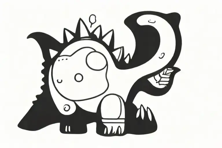 A Stegasaurus Astronaut And Triceratops Astronaut Holding Hands On The Moon