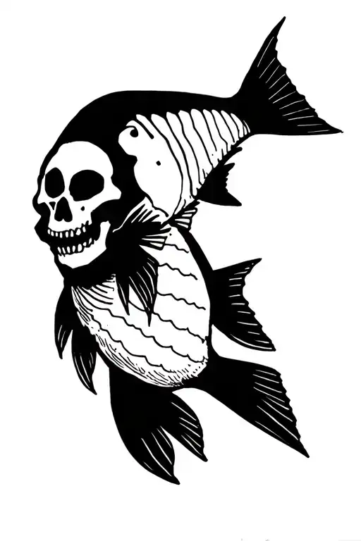 Fish Wearing A Skeleton Mask