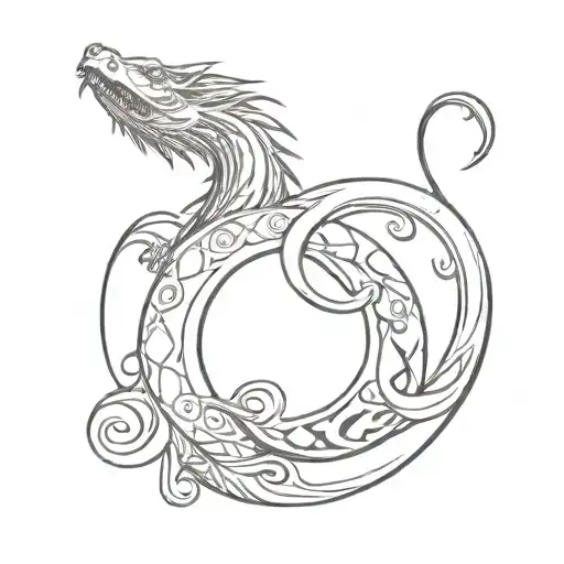I Want An Inifnity Dragon Ouroboros Tattoo With The Om And Yin Yang Incorporated In A Mystical Way
