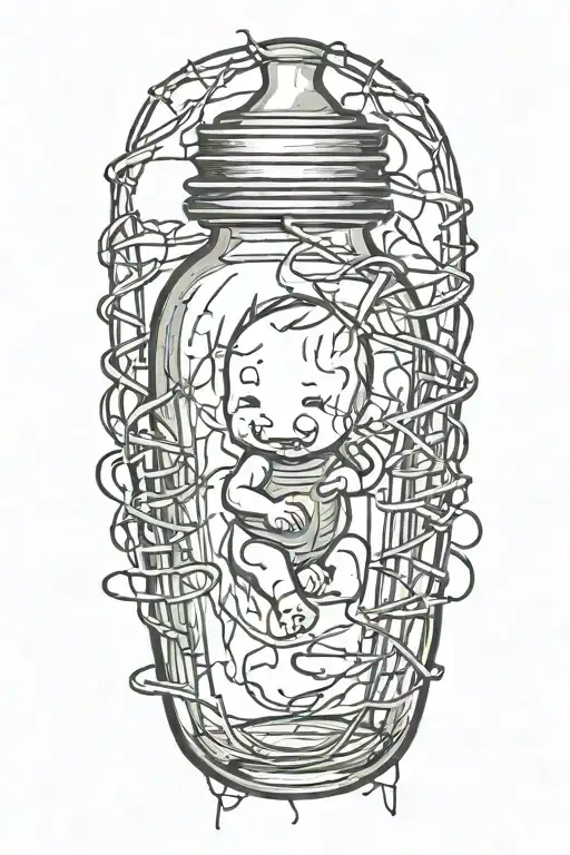 Baby Bottle With Barbed Wire