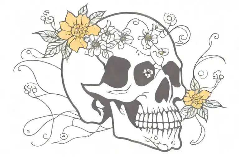 Flowers Skull Surrounded