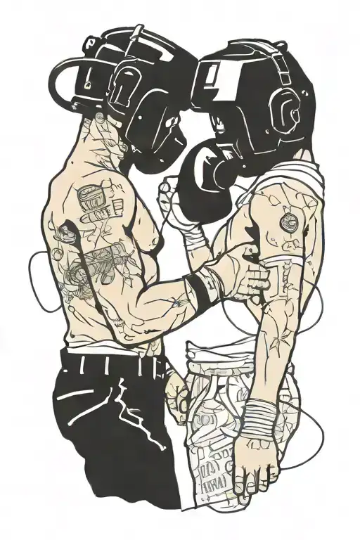 Grunge Collage Of A Soldier And A Boxer