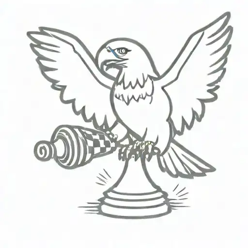Flying Eagle Holding Chess Piece
