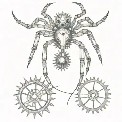 Steampunk Spider With Gears Incorporated