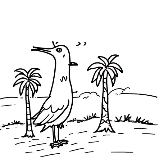 Screaming Seagull Palm Trees Sunset