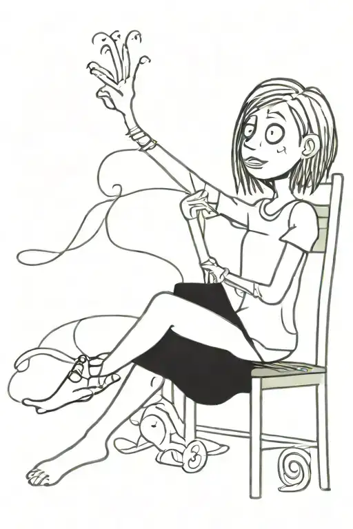 Funny But Scary Girl Sitting