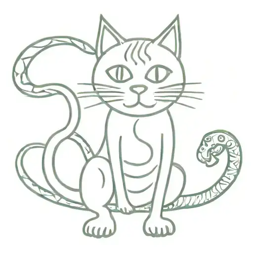 A Cat With Snakes On His Head