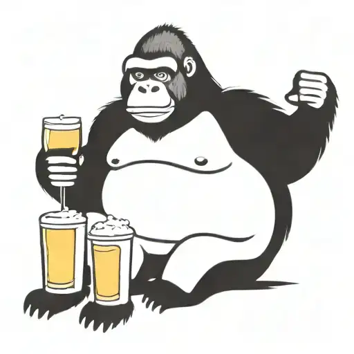 Gorilla With Beer