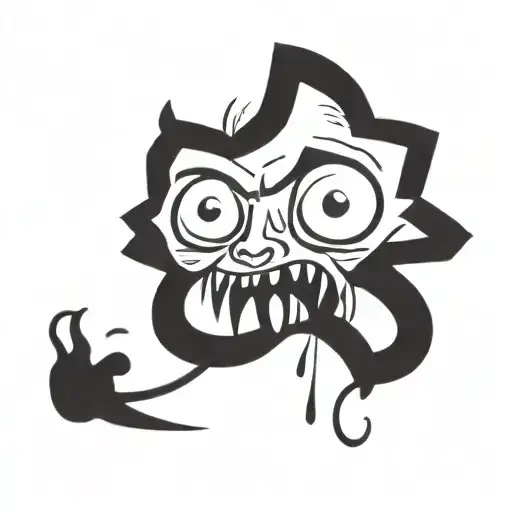 Grotesque Demon Face