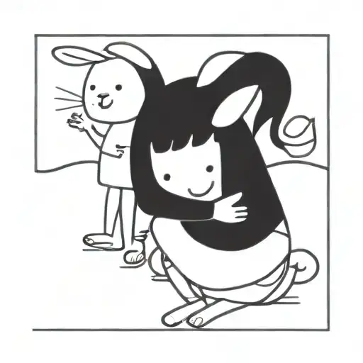 Mom And Daughter Rabbits