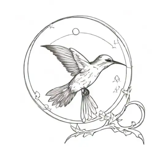 Hummingbird And Moon