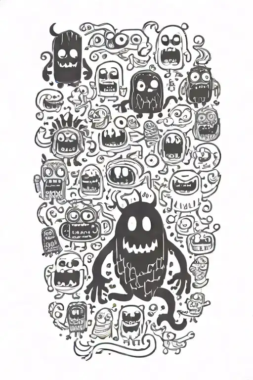 Monster Doodle Sheet Ghost