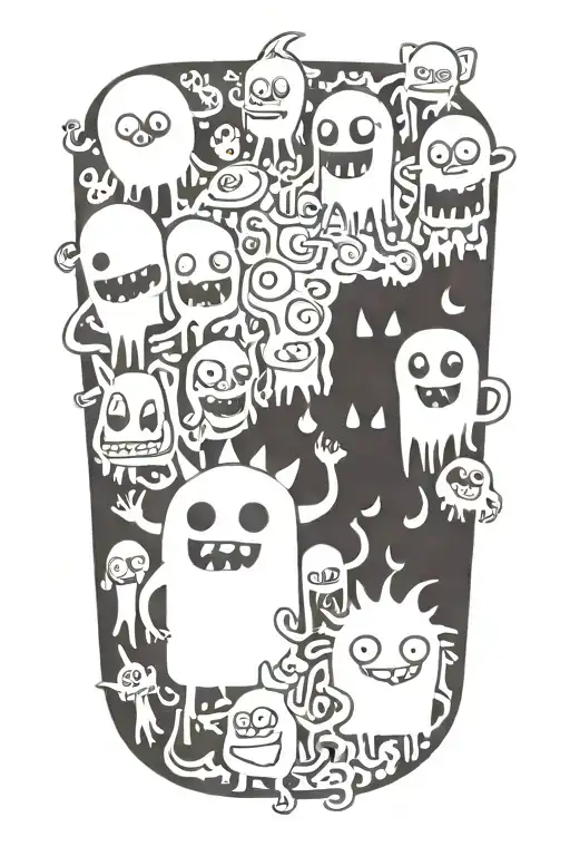 Monster Doodle Sheet Ghost