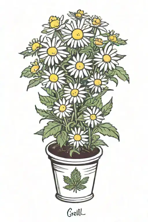 Chamomile Smiling In Pot Marijuana