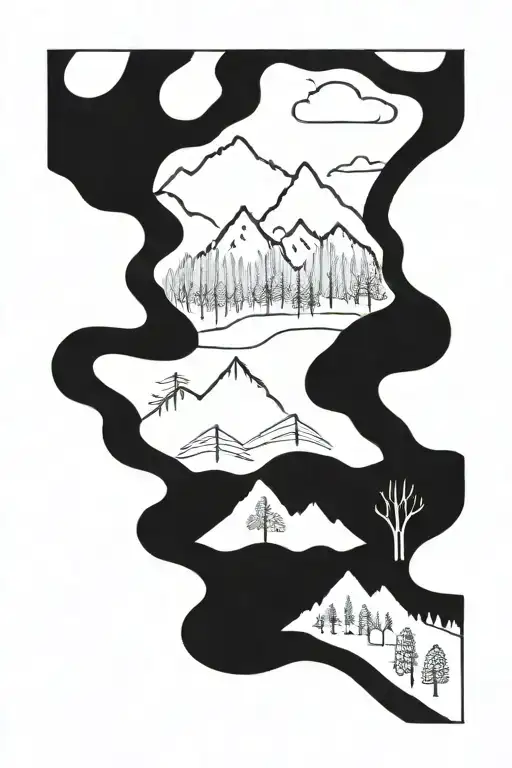 Vermont Mountain Range With Trees