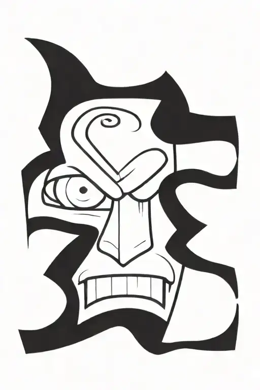 Scary Oni Mask And Graffiti Inspired Design