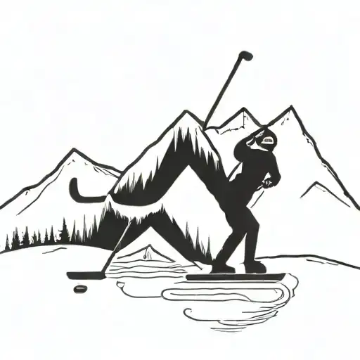 Hockey Mountains Love Ski