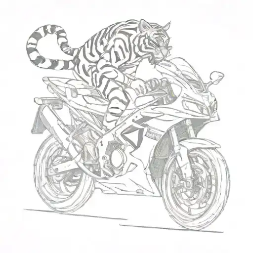 Tiger Riding A Yamaha R1
