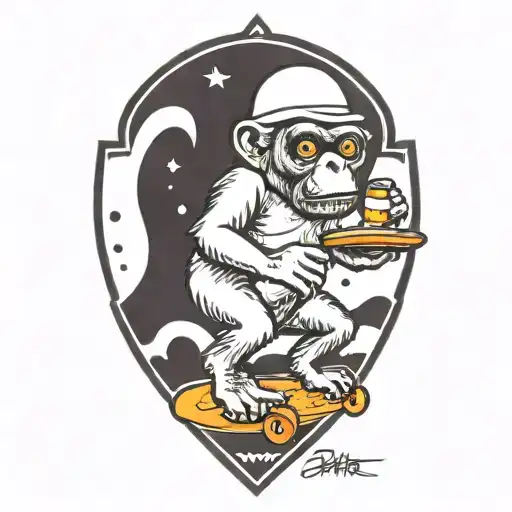 Mushroom Stoned Ape Skateboard Ufo