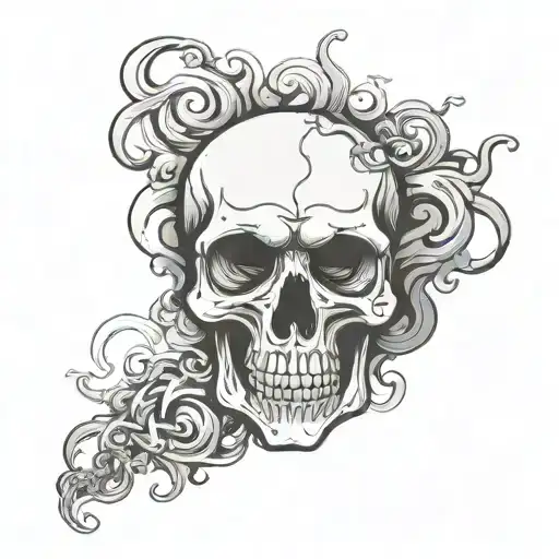 Skull With Smoke Leaving Eyes And Mouth