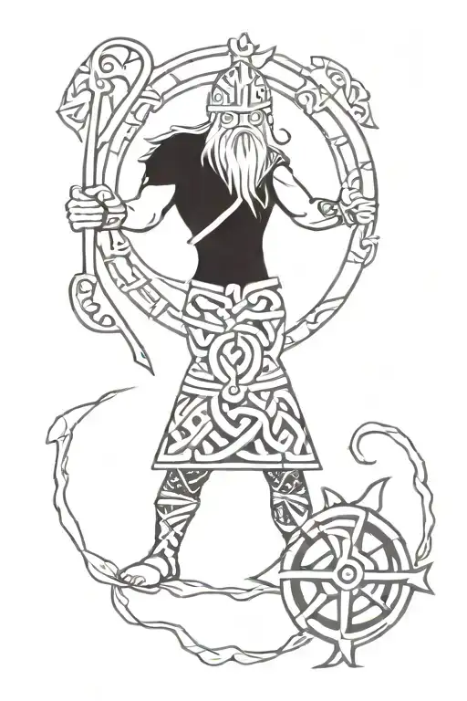Celtic Thor And Vegvisir