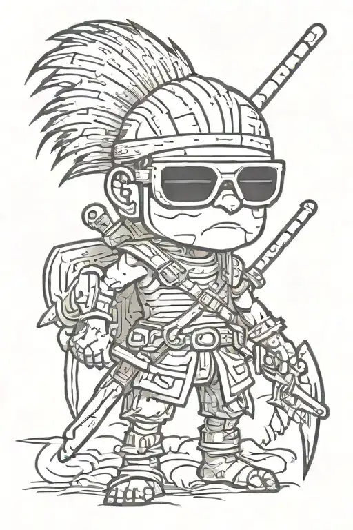 Human Warrior Wearing Sunglasses