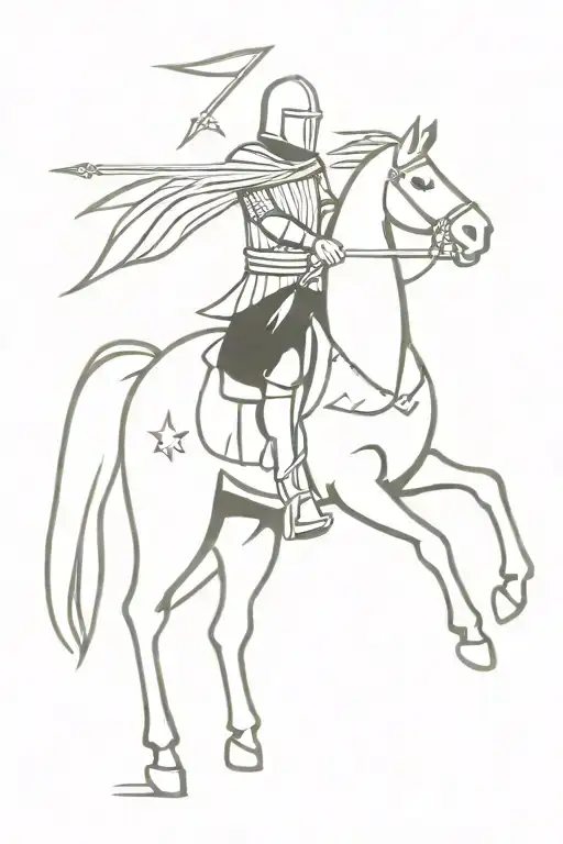 Knight On A Horse Riding