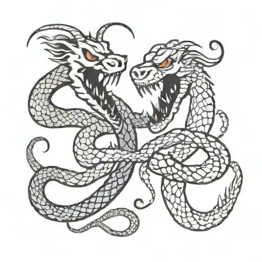 Demon Snake Fighting Each Other